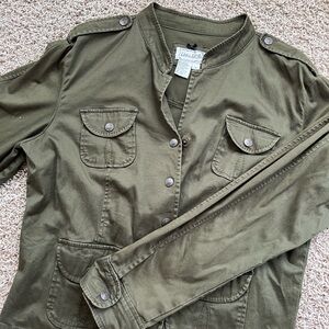 Army green utility jacket